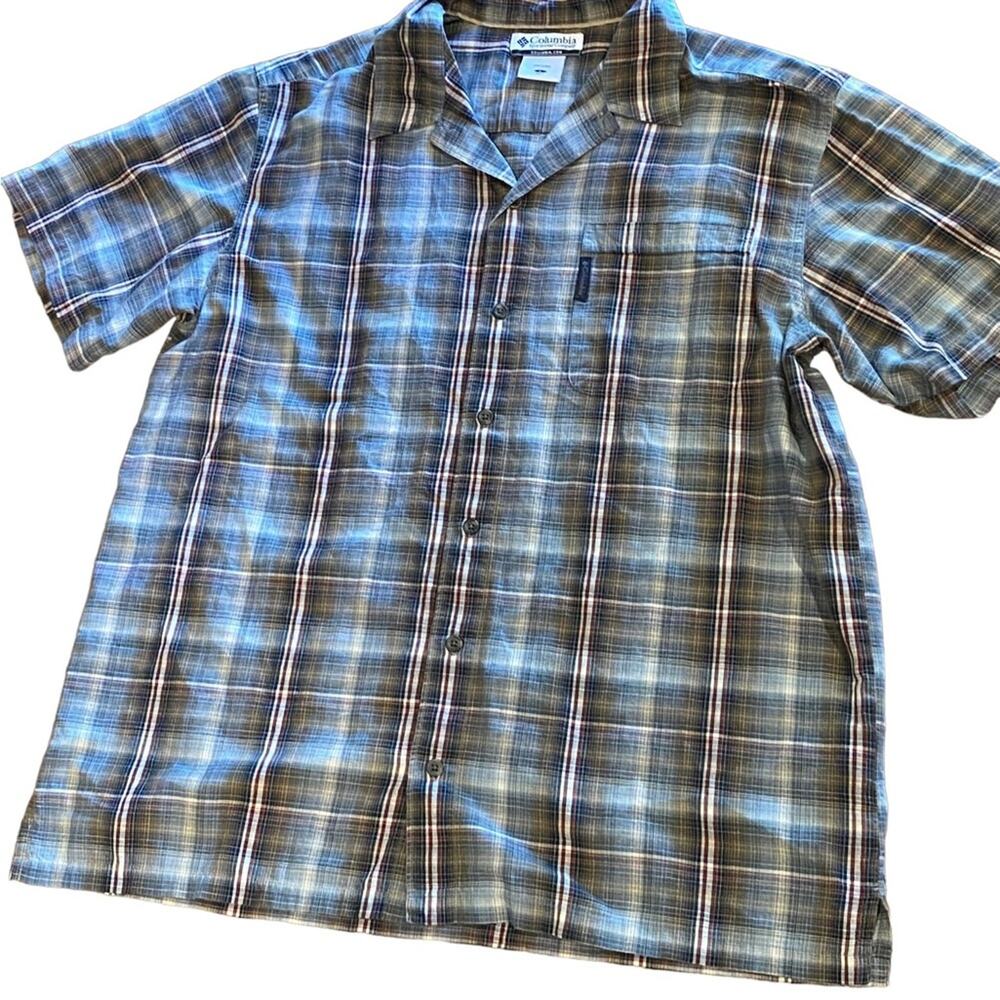 Columbia Mens Large 100% Cotton short sleeve button up shirt
